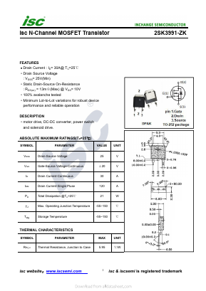 K3991-ZK Datasheet PDF Inchange Semiconductor