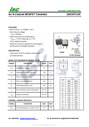 K3575-ZK Datasheet PDF Inchange Semiconductor