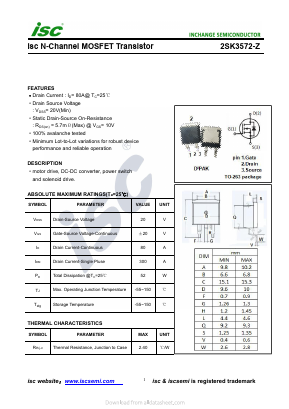 K3572-Z Datasheet PDF Inchange Semiconductor