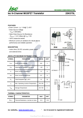 2SK375L Datasheet PDF Inchange Semiconductor
