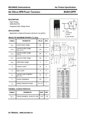 BU931ZPFI Datasheet PDF Inchange Semiconductor