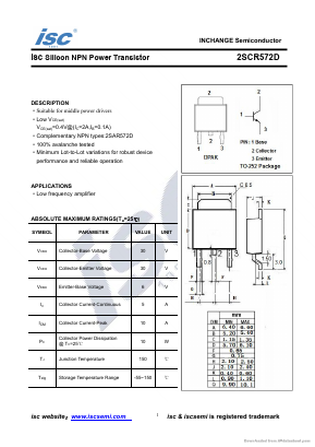2SCR572D Datasheet PDF Inchange Semiconductor