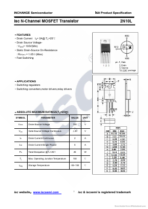2N10L-220 Datasheet PDF Inchange Semiconductor