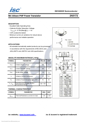 2N3172 Datasheet PDF Inchange Semiconductor