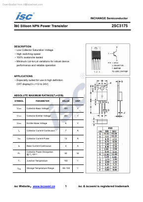 C3175 Datasheet PDF Inchange Semiconductor