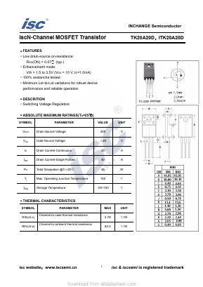 TK20A20D Datasheet PDF Inchange Semiconductor