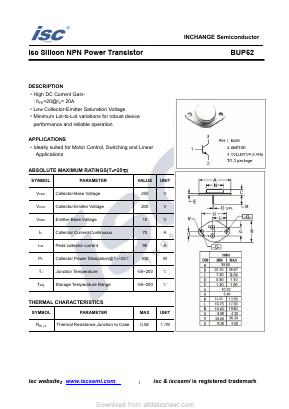BUP52 Datasheet PDF Inchange Semiconductor