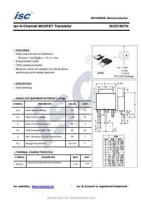 ISCD1837N Datasheet PDF Inchange Semiconductor