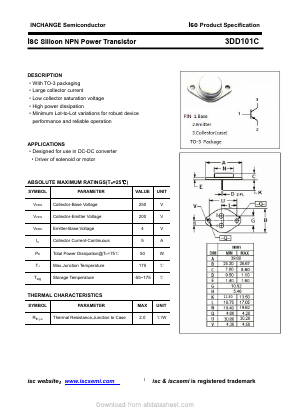 3DD101C Datasheet PDF Inchange Semiconductor