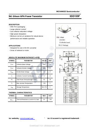 3DD159F Datasheet PDF Inchange Semiconductor