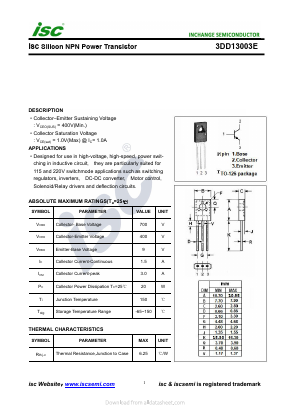 3DD13003E Datasheet PDF Inchange Semiconductor