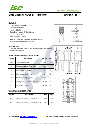 IRFP360PBF Datasheet PDF Inchange Semiconductor
