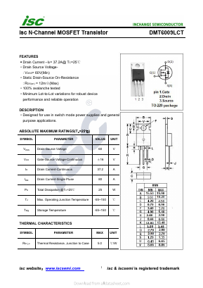 DMT6009LCT Datasheet PDF Inchange Semiconductor
