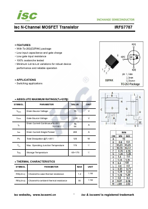 IRFS7787 Datasheet PDF Inchange Semiconductor