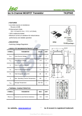 TK2P90E Datasheet PDF Inchange Semiconductor