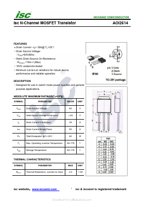 AOI2614 Datasheet PDF Inchange Semiconductor