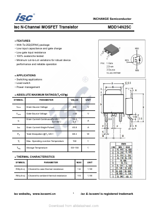 MDD14N25C Datasheet PDF Inchange Semiconductor