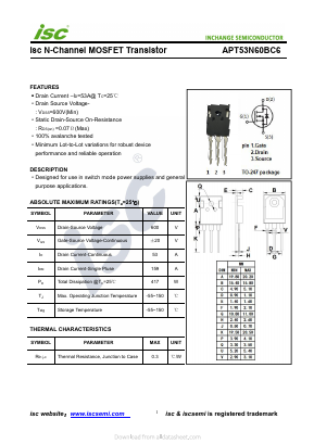 APT53N60BC6 Datasheet PDF Inchange Semiconductor