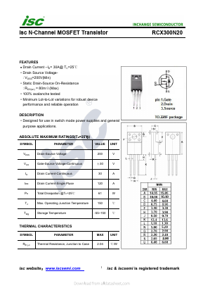 RCX300N20 Datasheet PDF Inchange Semiconductor