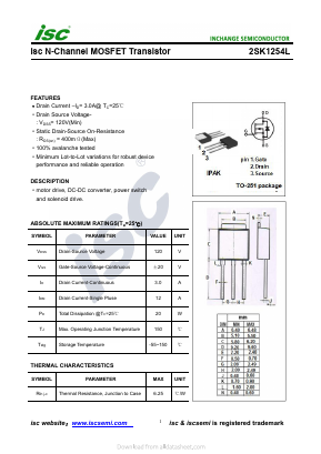 2SK1254L Datasheet PDF Inchange Semiconductor
