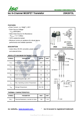 K2072L Datasheet PDF Inchange Semiconductor