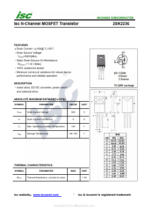 K2236 Datasheet PDF Inchange Semiconductor