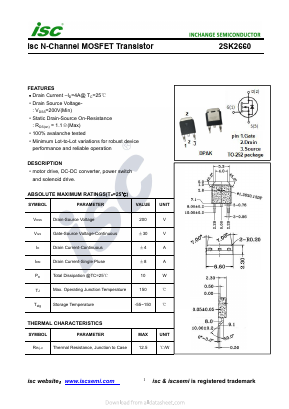 2SK2660 Datasheet PDF Inchange Semiconductor
