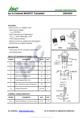 2SK3025 Datasheet PDF Inchange Semiconductor