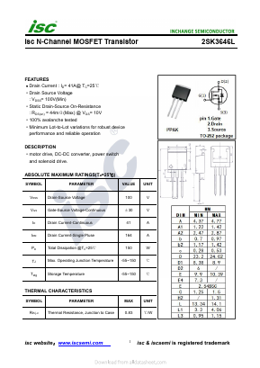2SK3646L Datasheet PDF Inchange Semiconductor
