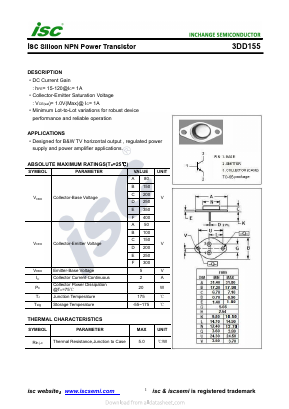 3DD155 Datasheet PDF Inchange Semiconductor
