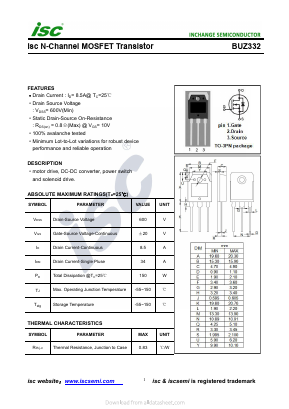 BUZ332 Datasheet PDF Inchange Semiconductor