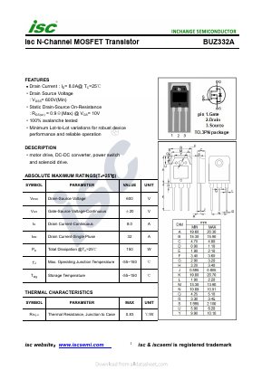 BUZ332A Datasheet PDF Inchange Semiconductor