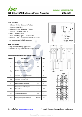 C4574 Datasheet PDF Inchange Semiconductor