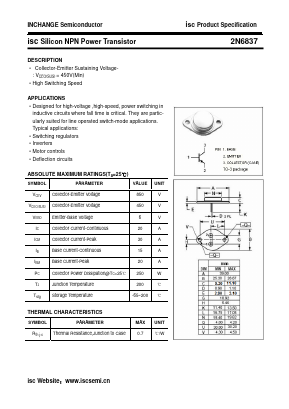 2N6837 Datasheet PDF Inchange Semiconductor