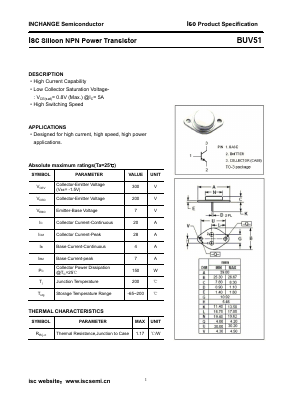BUV51 Datasheet PDF Inchange Semiconductor