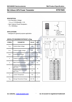 KTD1945 Datasheet PDF Inchange Semiconductor