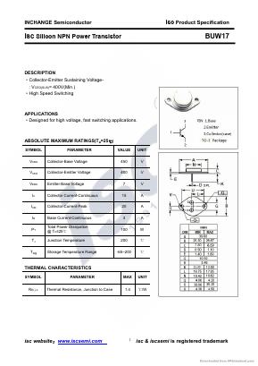 BUW17 Datasheet PDF Inchange Semiconductor