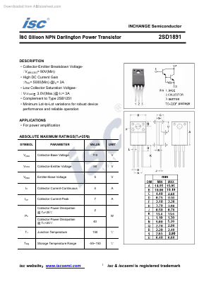 2SD1891 Datasheet PDF Inchange Semiconductor