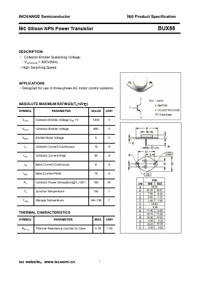 BUX88 Datasheet PDF Inchange Semiconductor