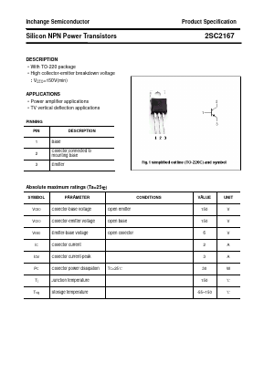 C2167 Datasheet PDF Inchange Semiconductor