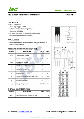 TIP35AF Datasheet PDF Inchange Semiconductor