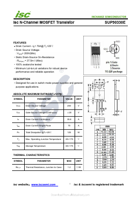 SUP90330E Datasheet PDF Inchange Semiconductor