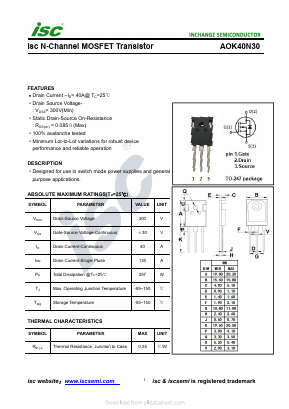 AOK40N30 Datasheet PDF Inchange Semiconductor