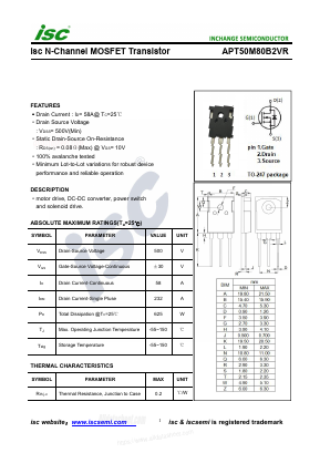 APT50M80B2VR Datasheet PDF Inchange Semiconductor