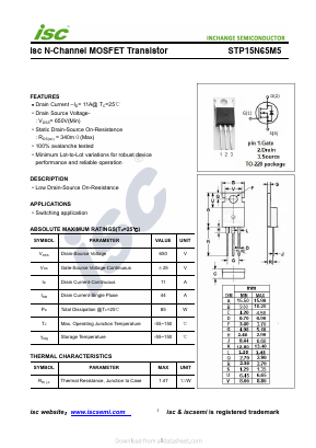 STP15N65M5 Datasheet PDF Inchange Semiconductor