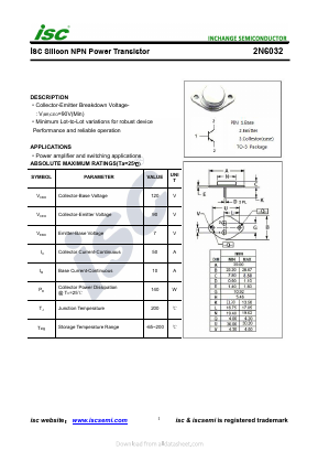 2N6032 Datasheet PDF Inchange Semiconductor