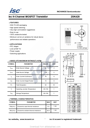 2SK428 Datasheet PDF Inchange Semiconductor