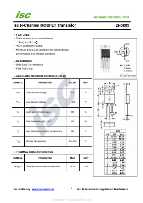 2N0609 Datasheet PDF Inchange Semiconductor