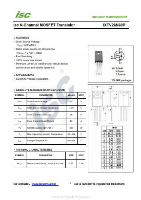 IXTV26N60P Datasheet PDF Inchange Semiconductor
