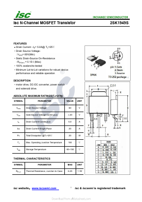 2SK1949S Datasheet PDF Inchange Semiconductor